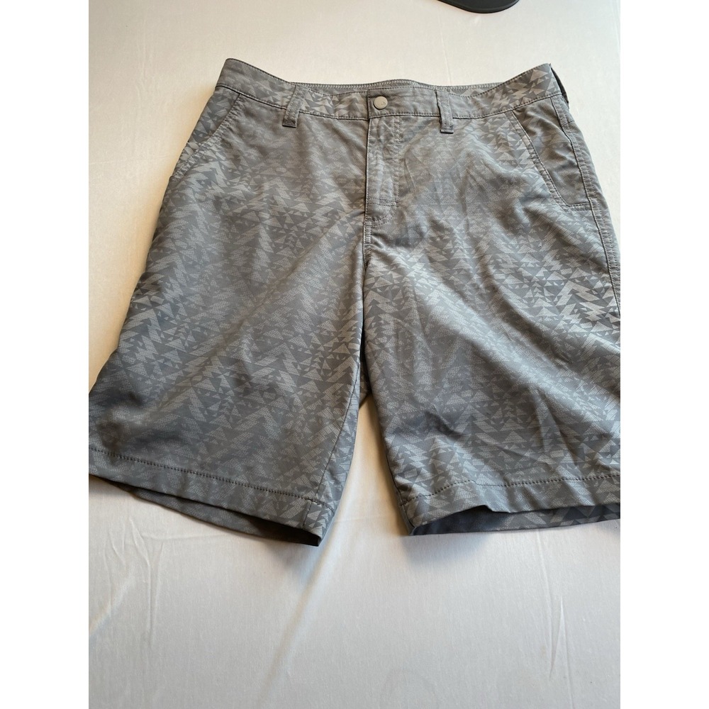 Alpine Design Mens Tech Shorts 32 Grey Geometric Aztec Stretch
